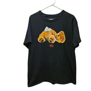 Trippie Redd 1400 Shirt Mens Large Black Teddy Bear Ripped Stuffed Graphic Rap